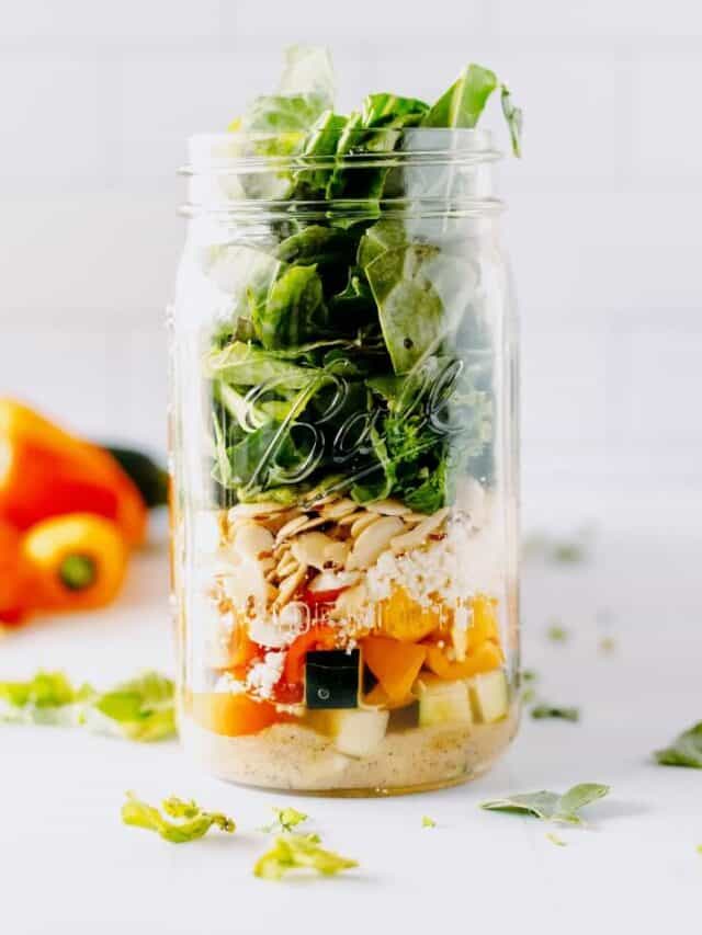 meal prep Salad Jar (Lemon Dijon Dressing)