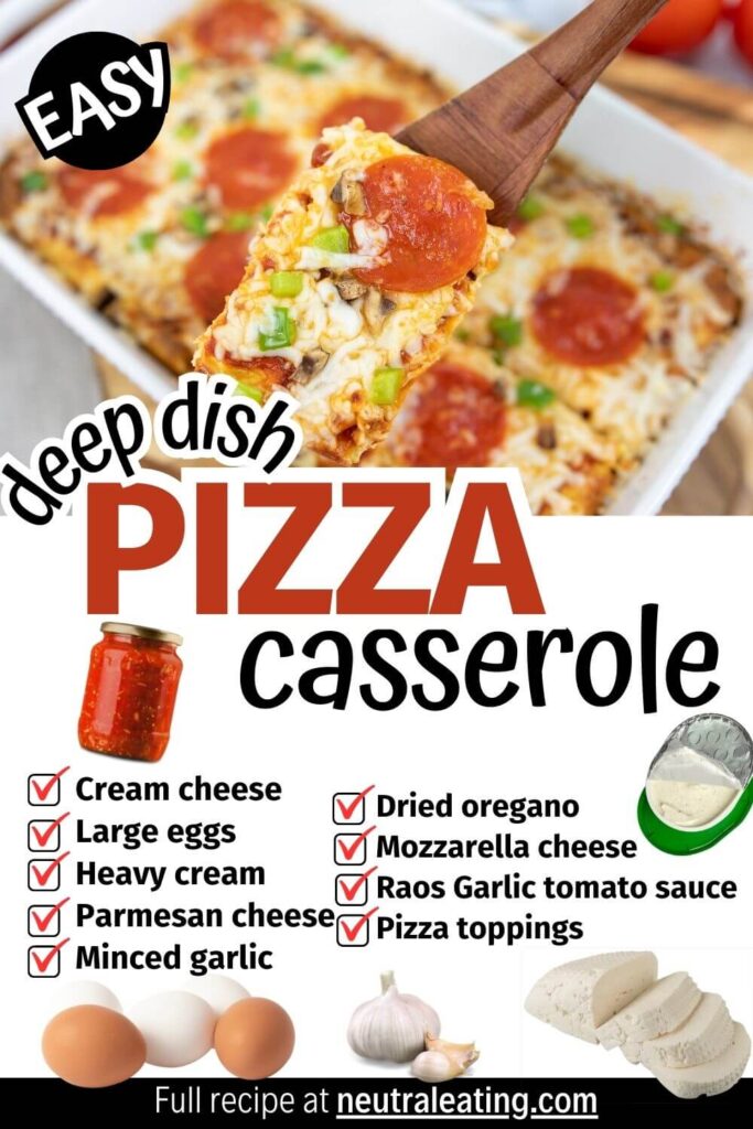 High Protein Pizza Recipe for Dinner (low carb pizza casserole no crust easy)