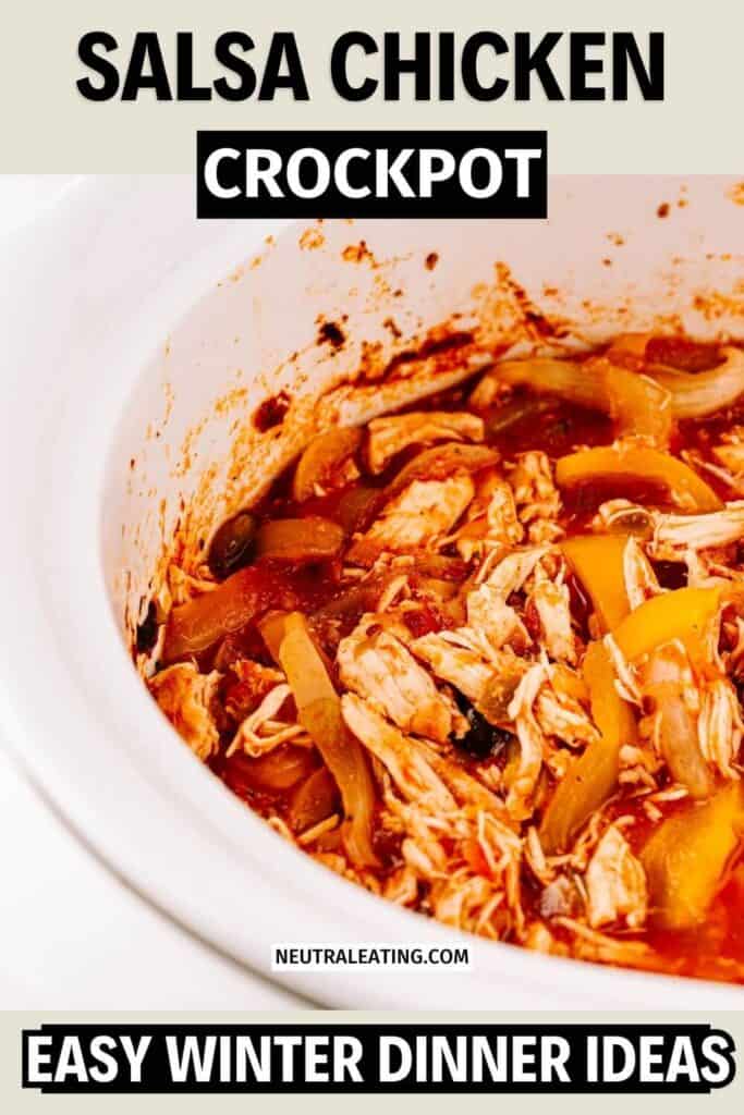 Easy Crockpot Salsa Chicken Breast Recipe! Cozy Instant Pot Dinner Idea.