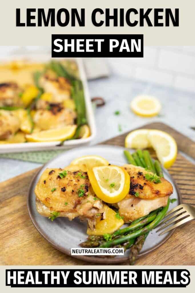 Sheet Pan Lemon Garlic Chicken Recipe! Healthy Summer Dinner Ideas.
