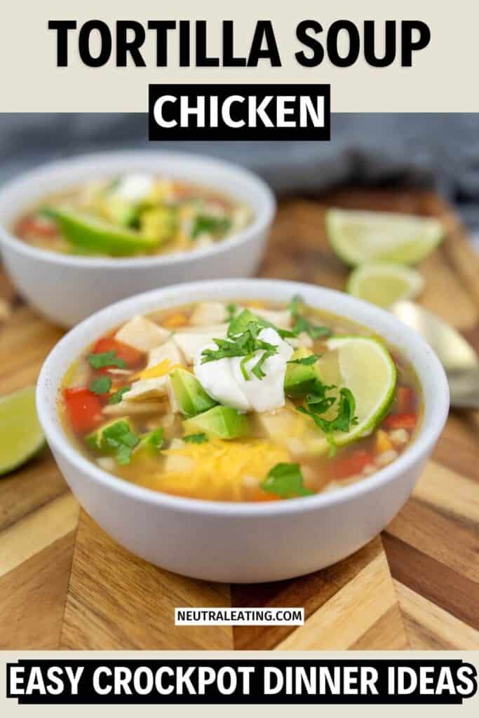 Healthy Easy Dinner Chicken Tortilla Instant Pot Soup!
