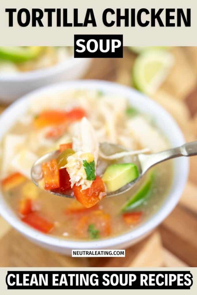 Quick and Easy Chicken Tortilla Soup! Instant Pot Healthy Soup Recipe.