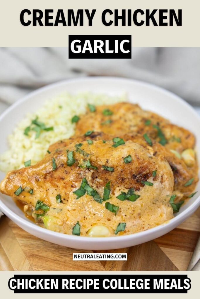 Chicken Recipe With Garlic Sauce! Quick College Chicken Meals.