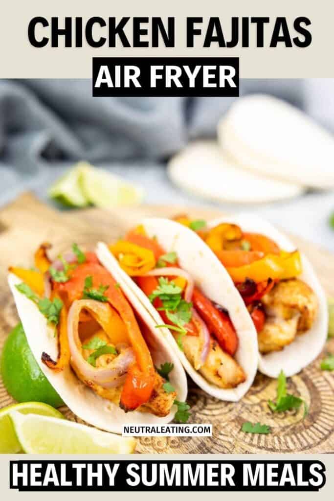 Healthy Summer Chicken Fajitas! Air Fryer Recipes for two.