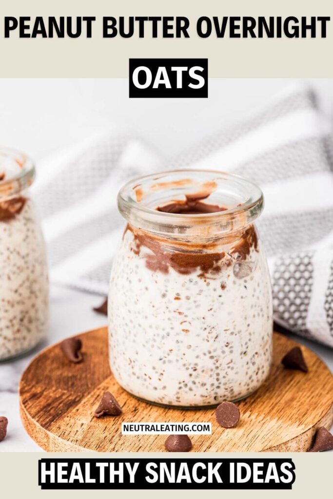 Easy Peanut Butter Overnight Oats! Healthy Meal Prep Snack Recipes.