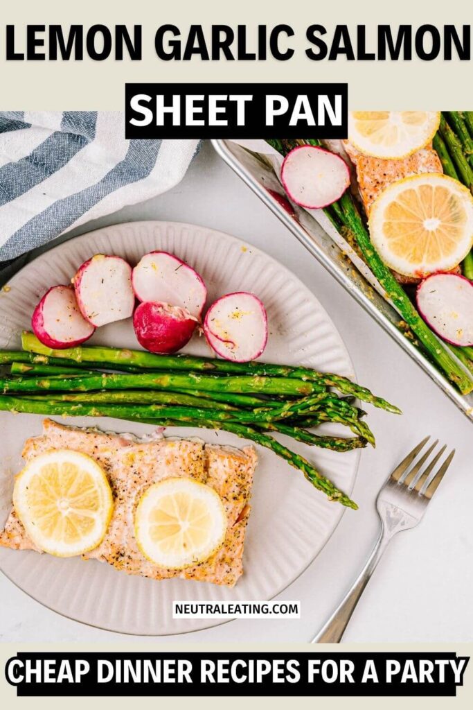 Oven Baked Salmon Sheet Pan Meal! Healthy Dinner Party Recipe.