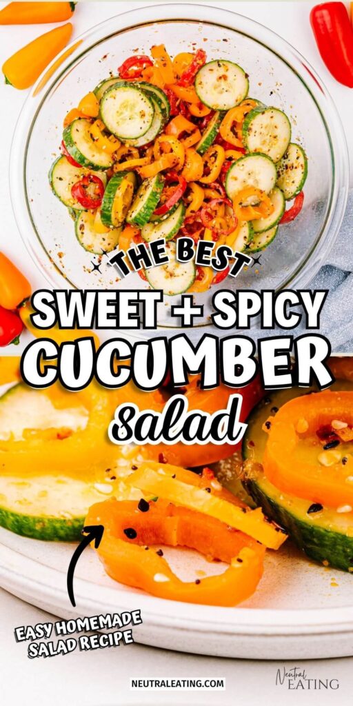 healthy cucumber salmon salad recipe with sweet peppers (easy spicy cucumber salad)