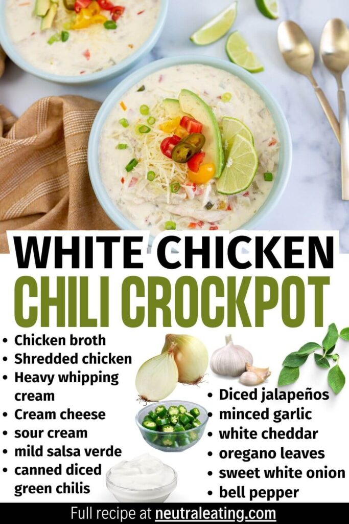 Healthy & Simple Crockpot Chicken Chili Recipes to try!