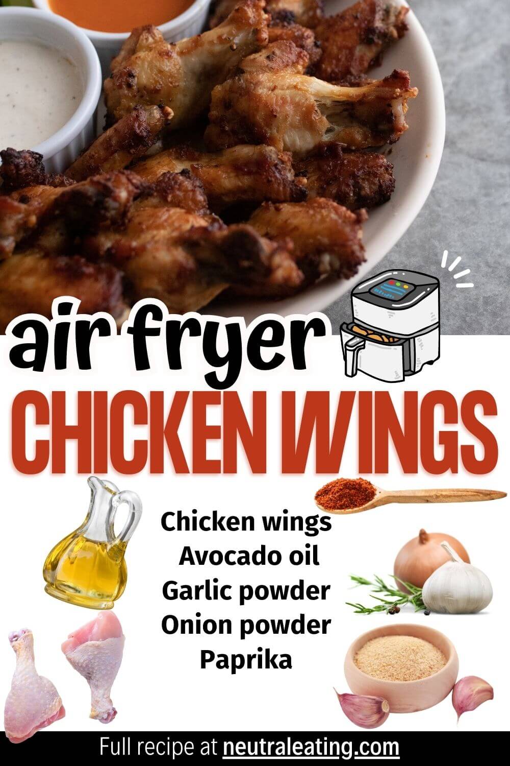 Air Fryer Crispy Chicken Wings - Neutral Eating