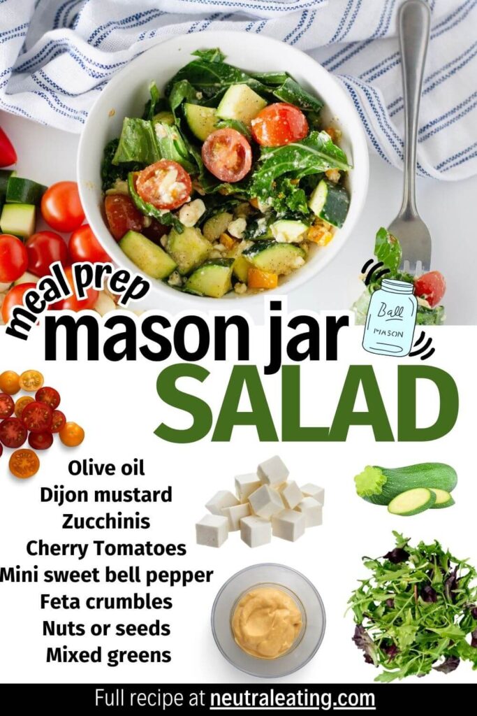 Meal Prep Salad Jars with Lemon-Dijon Dressing - Neutral Eating