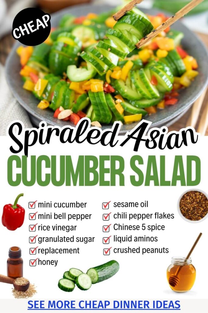 Easy Asian Cucumber Salad Recipe! Healthy Cheap Lunch Idea.