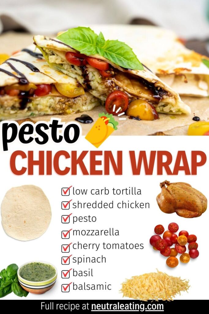 Easy to Make Grilled Chicken Pesto Wrap! Quick Healthy Lunch Ideas.