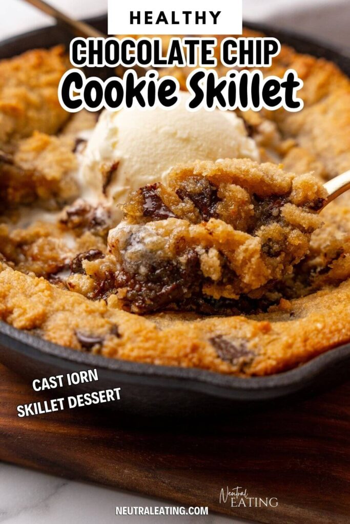 Healthy Protein Cookie Skillet Recipe (Small Cast Iron Dessert Recipe for Baking)