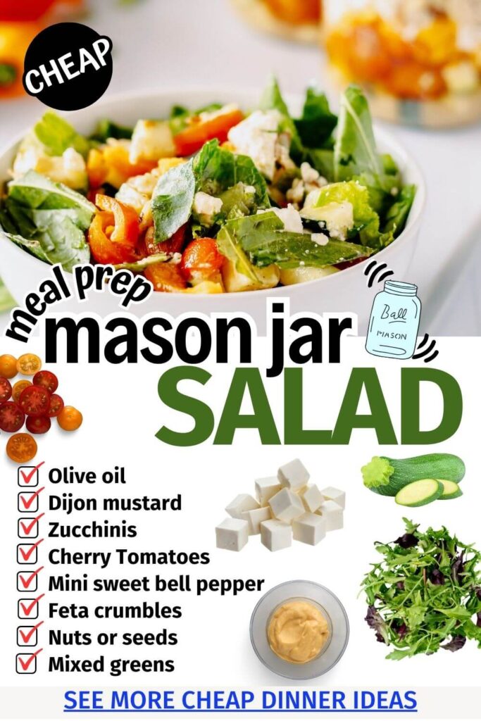 Healthy Mason Jar Salad Recipe! Cheap Meal Prep Idea