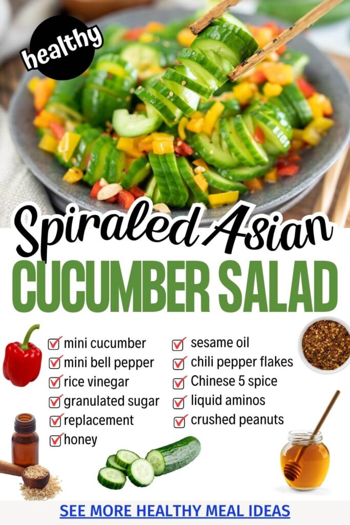 Quick and Easy Spiral Cucumber Salad Recipe (A Simple Salad with Fresh Cucumber using Rice Vinegar)