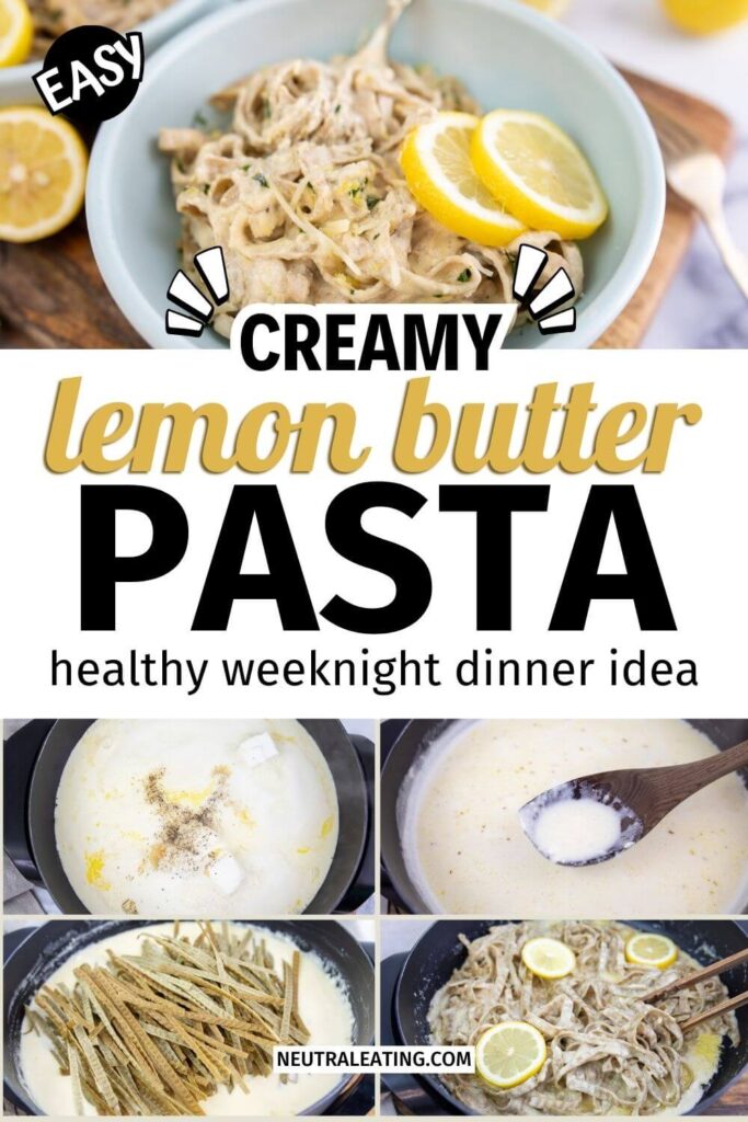 Healthy Lemon Garlic Pasta Sauce! Easy Creamy Pasta Recipe.