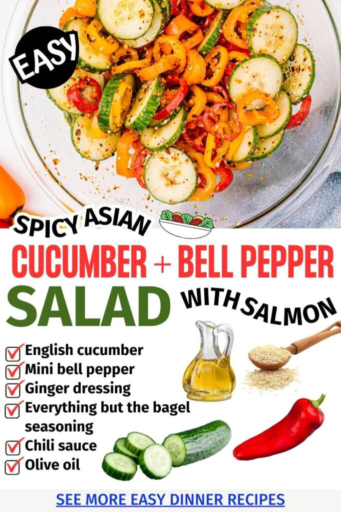 The Best Sweet Pepperand Spicy Cucumber Salad Recipe (Easy Zesty Mini Bell Pepper Salad Idea)