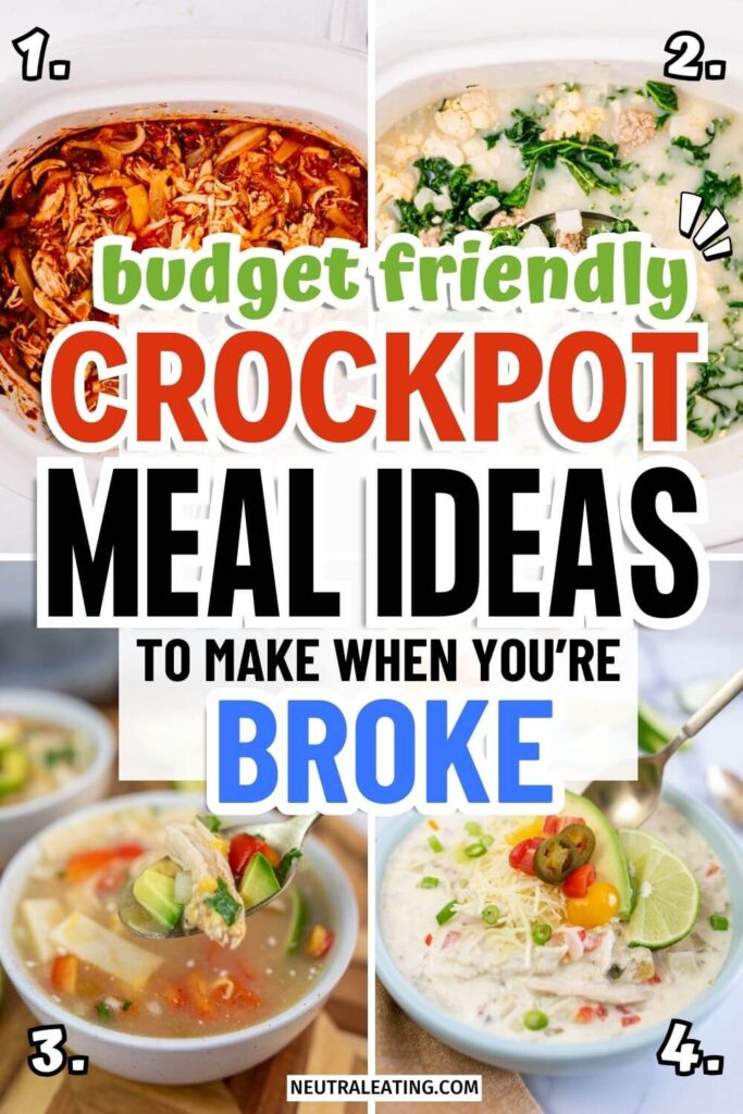 Easy Inexpensive Crockpot Meals on a Budget! Budget Friendly Meals.