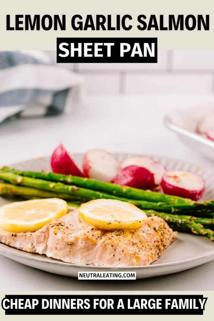 Best Lemon Garlic Salmon Recipe! Budget Sheet Pan Family Dinner.