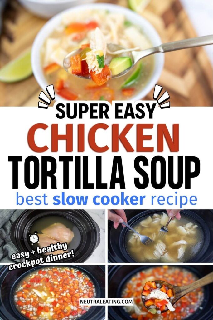 Crockpot Creamy Chicken Tortilla Soup! Easy Chicken Recipes.