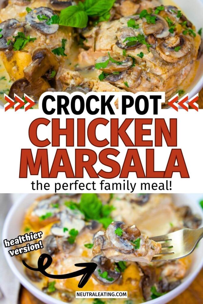 Healthy Chicken Marsala Recipe! Easy Crockpot Chicken Recipes.