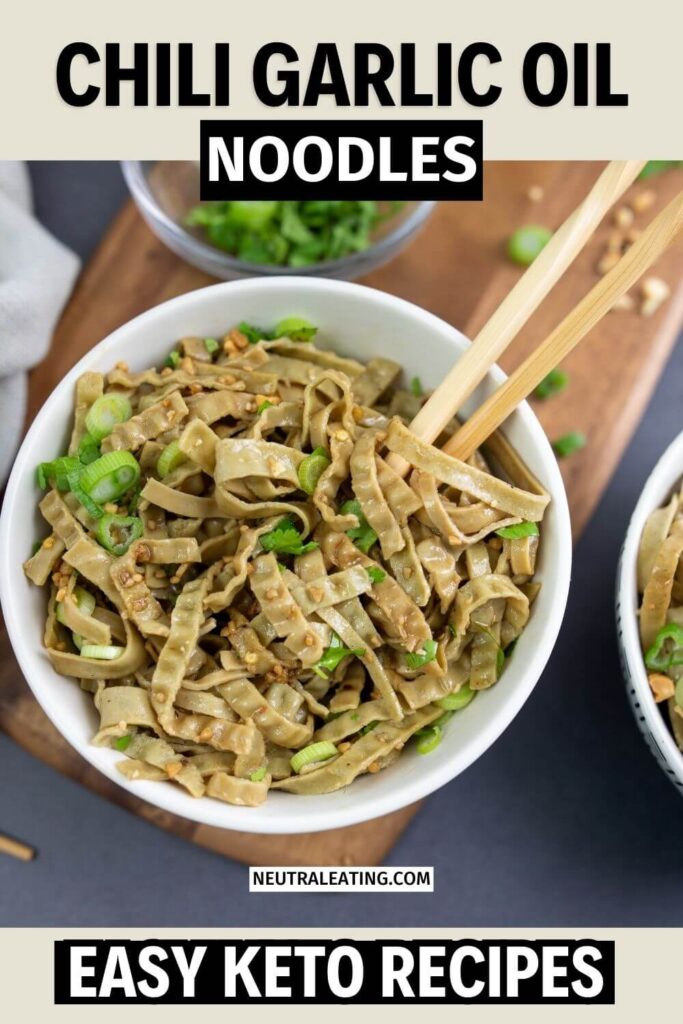 Low Carb Asian Chili Oil Noodles! Garlic Oil Healthy Noodles.