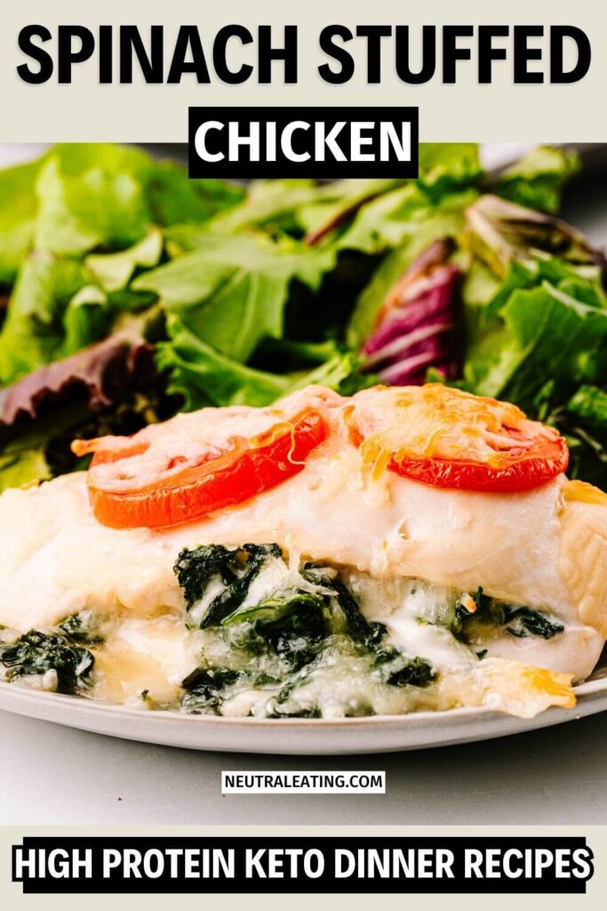 Keto Stuffed Spinach Chicken Breast High Protein Meal!