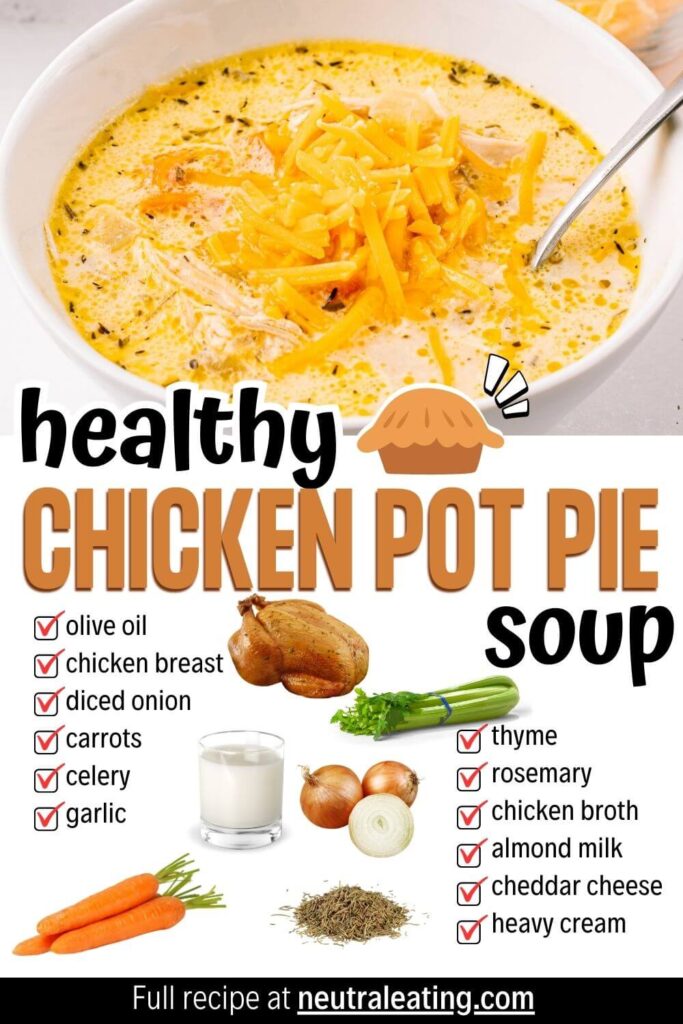 Quick and Healthy Chicken Pot Pie Soup (Homemade Chicken Soup Recipe for Dinner)
