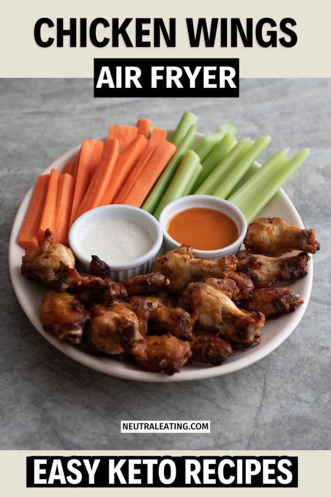 Keto Crispy Air Fryer Chicken Wings Recipe! Simple Healthy Chicken Recipe.