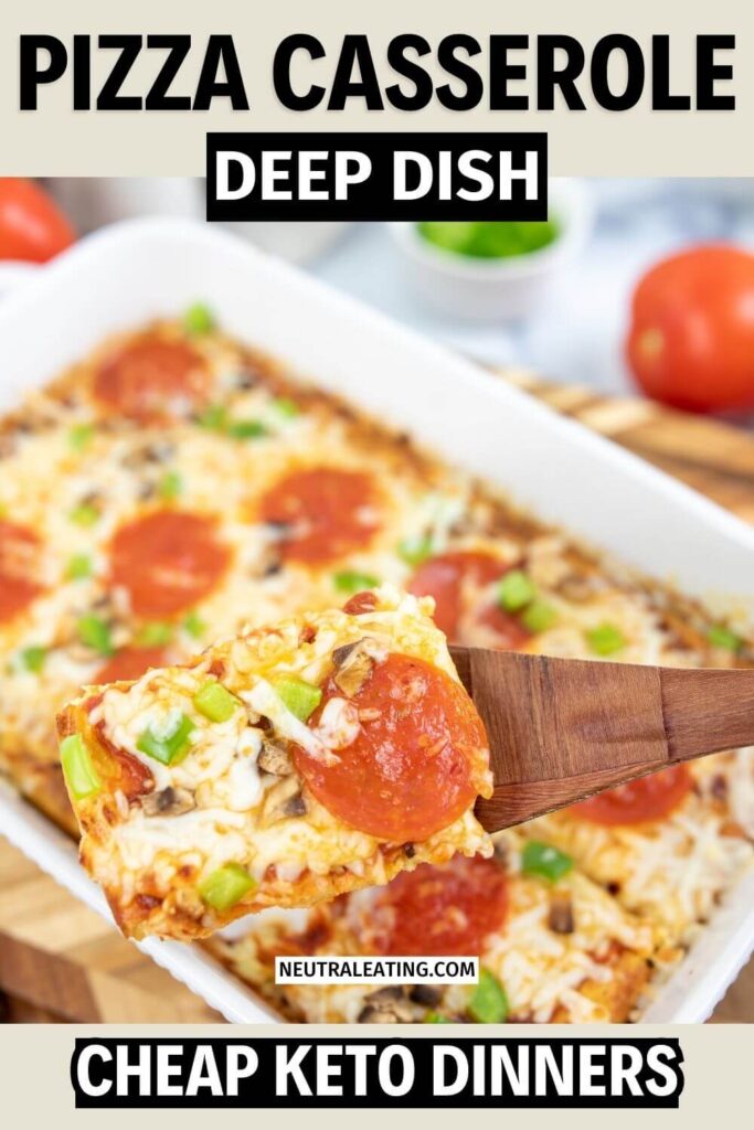 Low Carb Pizza Casserole With no Crust! Budget Friendly Keto Dinner Idea.