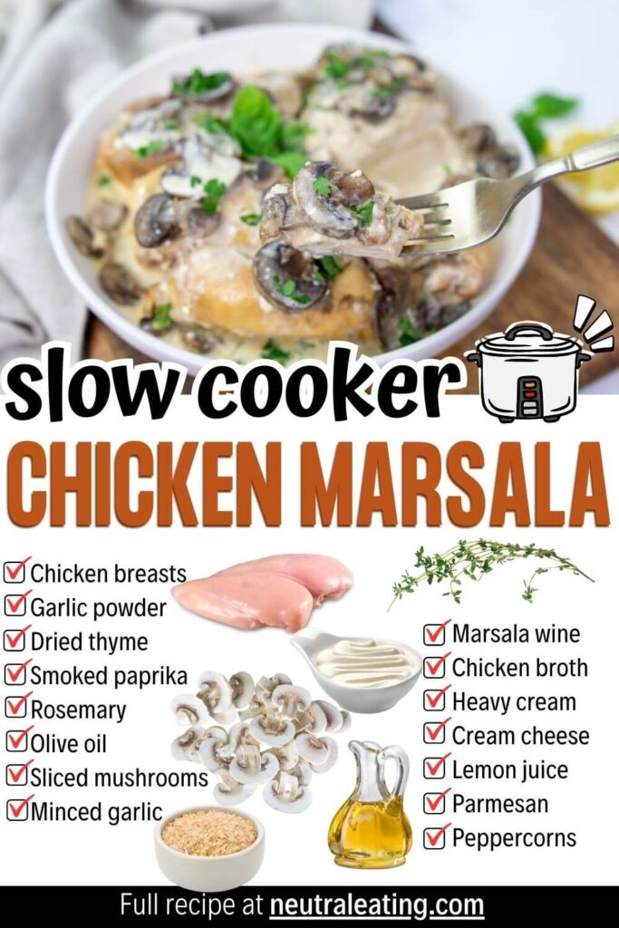 Healthy Instant Pot Chicken Marsala! Yummy Chicken Crockpot Recipe.