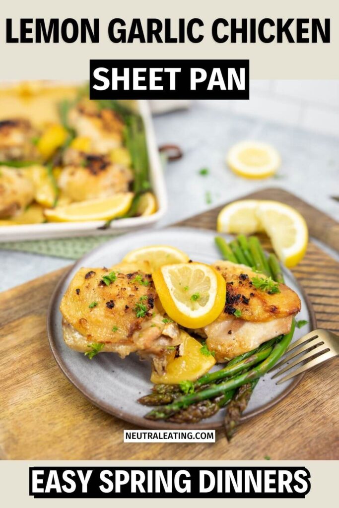 Spring Lemon Garlic Chicken Sheet Pan Dinner Recipe!