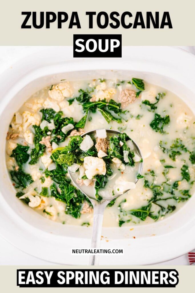 Crockpot Zuppa Toscana Soup! Easy Healthy Slow Cooker Recipe.