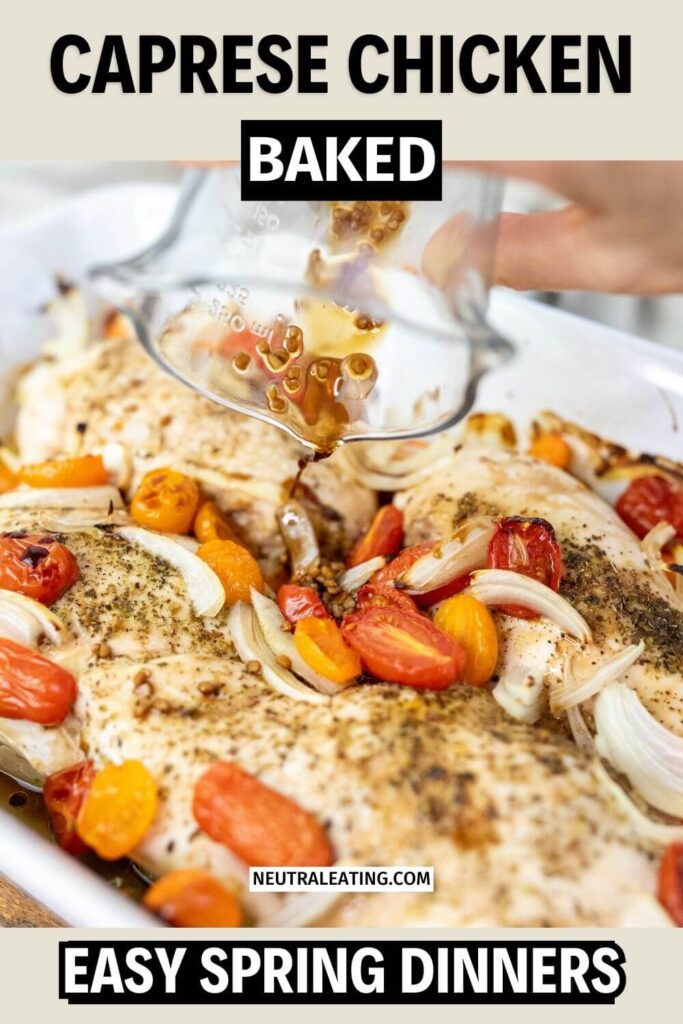 Easy Baked Caprese Chicken Dinner Ideas! Healthy Dinner for Large Family.