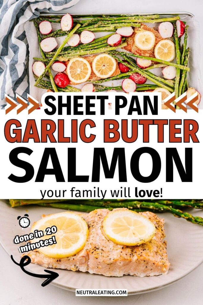 Sheet Pan Salmon Bake! Lemon Garlic Cream Salmon.