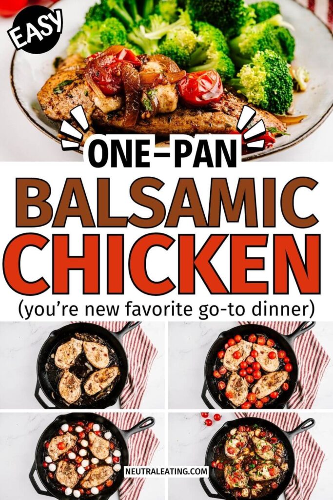 Healthy One Pan Balsamic Chicken! Cast Iron Skillet Recipe.