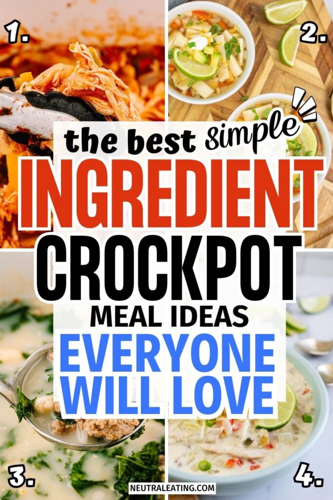 Simple Few Ingredient Crockpot Recipes! Simple Meal Dinner Ideas.