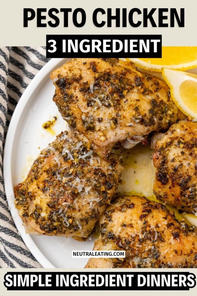 Healthy Chicken Pesto Dinner Recipe! Simple Ingredient Chicken Recipe.