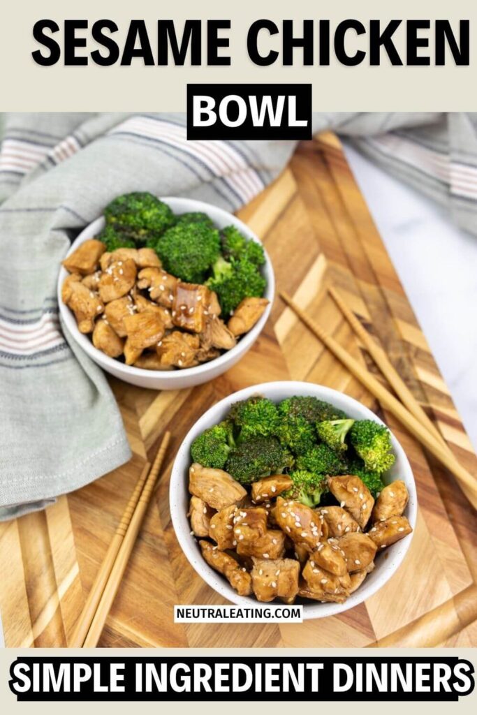 Easy Sesame Chicken Bowl Recipe! Simple Chicken and Broccoli Stir Fry.