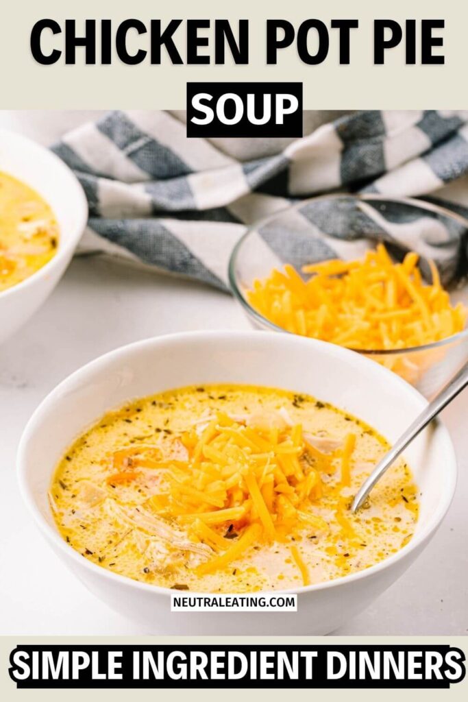 Simple Chicken Pot Pie Soup Dinner Recipe! Quick Easy Chicken Soup Ideas.
