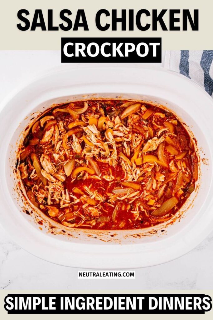 Easy Slow Cooker Salsa Chicken Dinner Recipe! Simple Chicken Crockpot Ideas.
