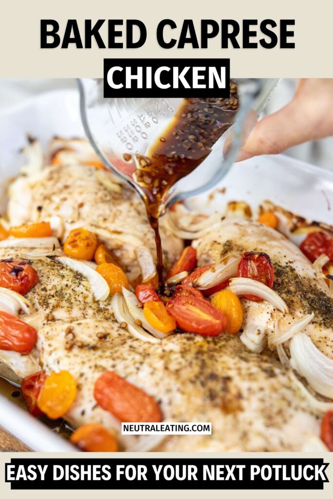 Baked Caprese Chicken Dish! Healthy Dinner Party Recipes.