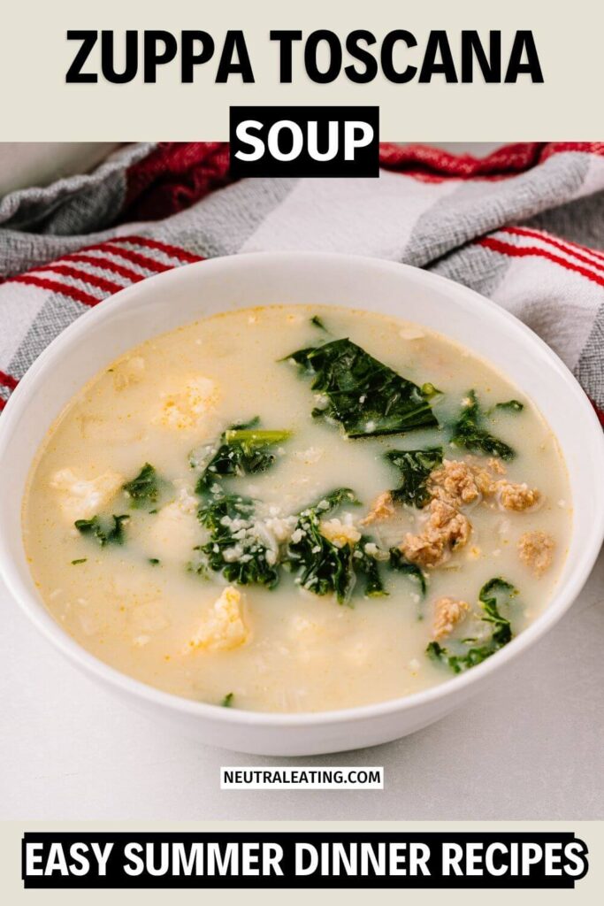 The Best Zuppa Toscana Soup Dinner Recipe! Creamy Summer Soup Ideas.
