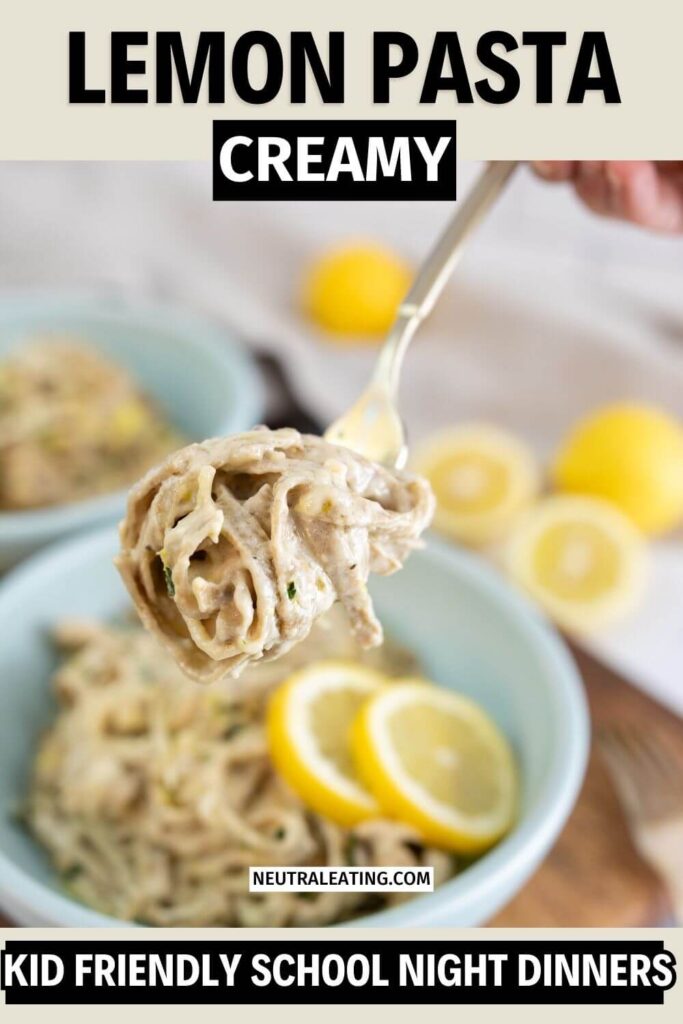 Kid Friendly Lemon Cream Pasta Recipe! Healthy Weeknight Dinners.