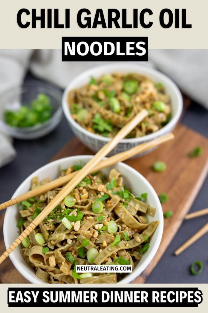 Healthy Vegetarian Chili Garlic Oil Noodles! Quick Healthy Summer Noodle Recipes.