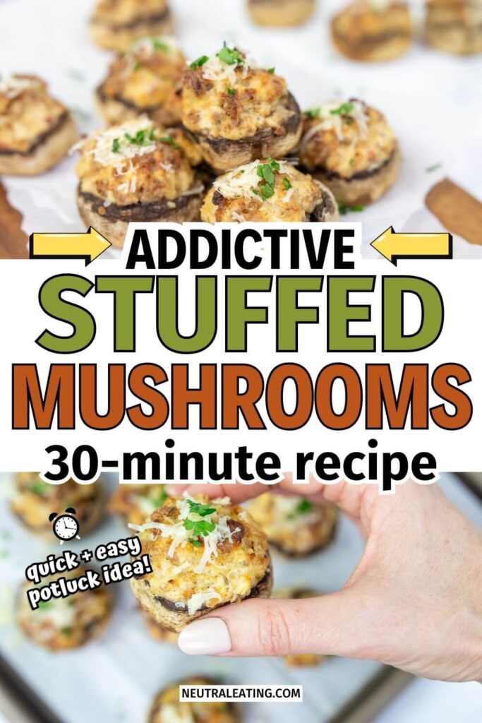 Healthy Stuffed Mushrooms! Easy Small Bites Appetizers.