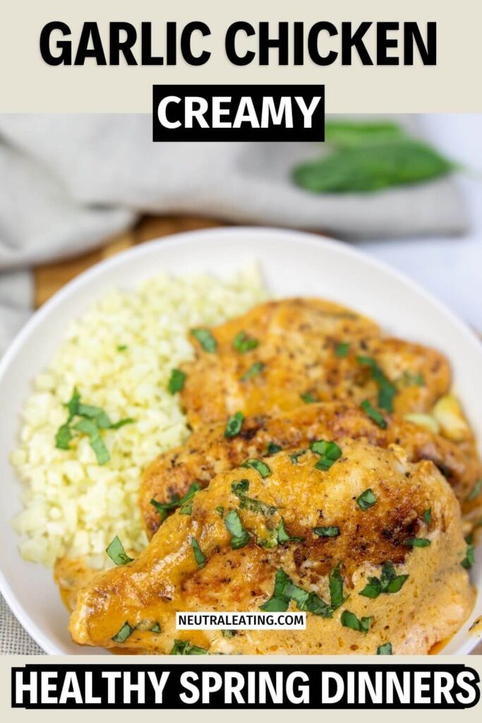 Meal Prep Creamy Garlic Chicken! Quick Easy Chicken Dinner Recipe.