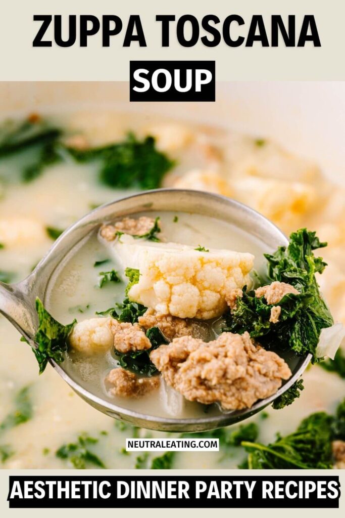 Healthy Aesthetic Zuppa Toscana Soup Recipe! Crowd Pleasing Crockpot Meal Ideas.