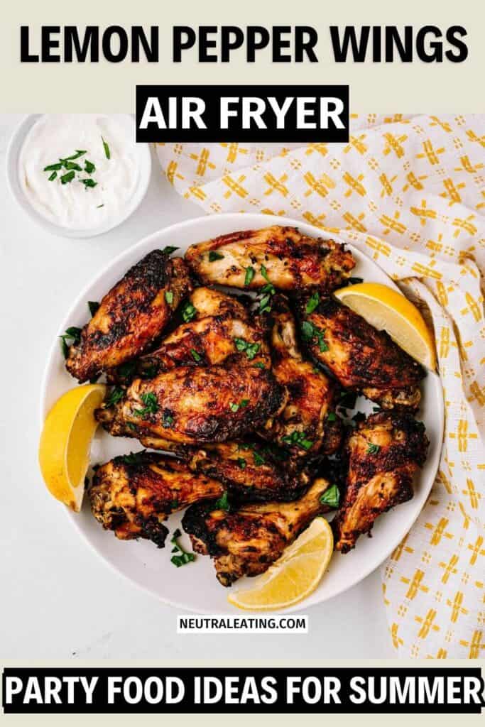 Low Carb Lemon Pepper Air Fryer Wings! Low Carb Chicken Recipes for a Party.