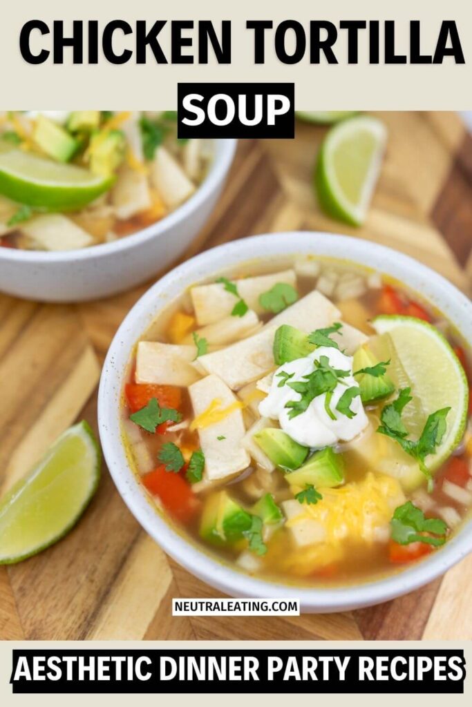 Slow Cooker Tortilla Chicken Soup! Shredded Chicken Soup Recipe for a Party.